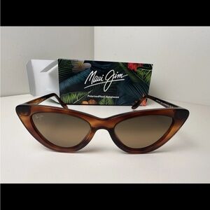 NEW Maui Jim LYCHEE Women Cat-Eye Polarized Sunglasses Tortoise Frame